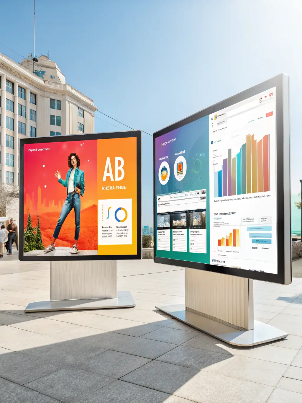 A visual representation of A/B testing scenarios for ad creatives, demonstrating the process of optimizing campaign elements for better results.