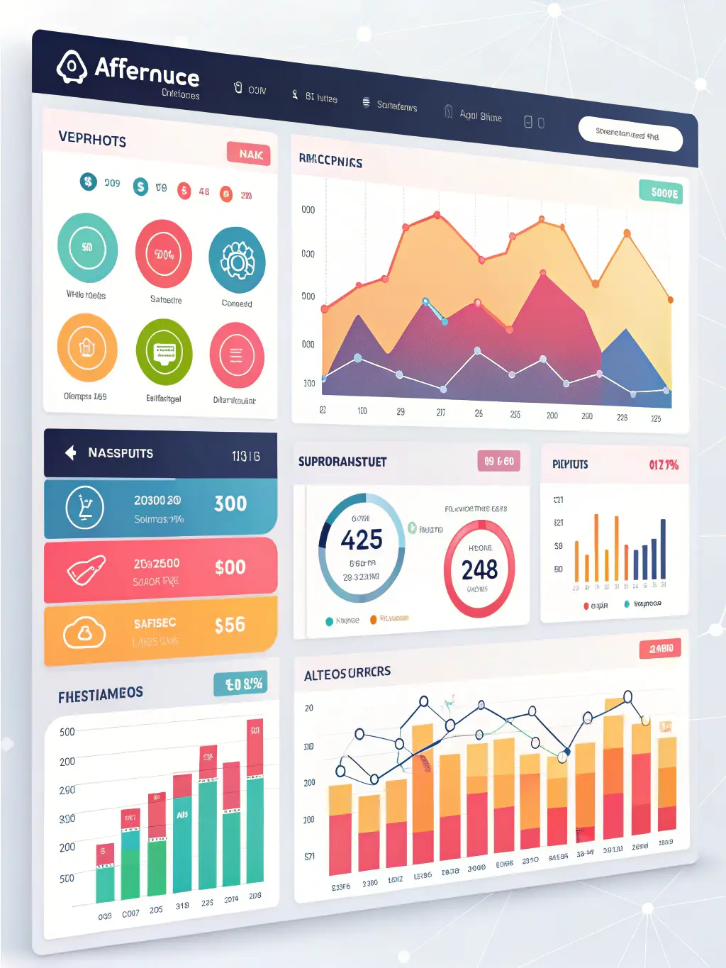 A detailed dashboard displaying performance metrics of an affiliate marketing campaign, emphasizing real-time tracking and data analysis.
